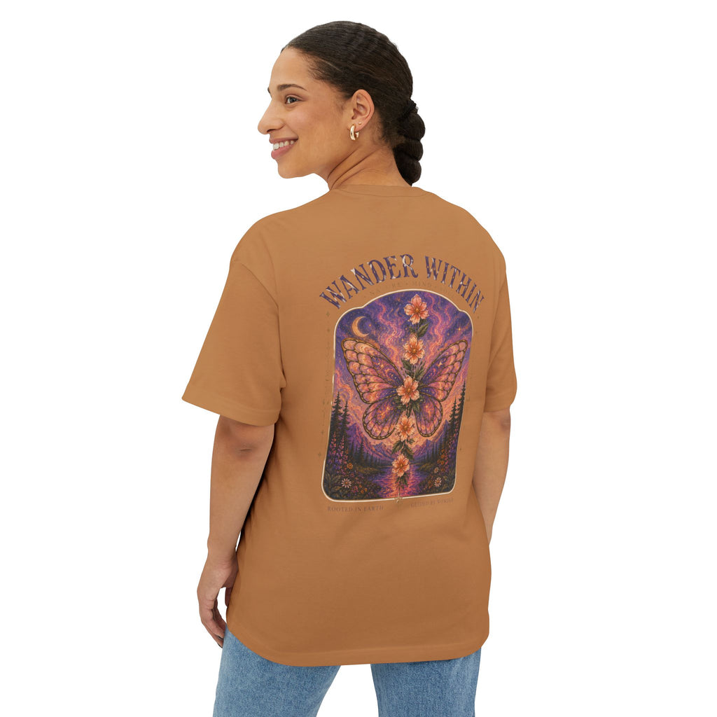 Wander Within to Journey Forward Tee — Inspirational Oversized Boxy T-Shirt