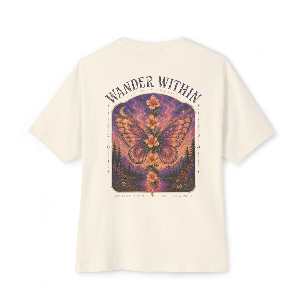 Wander Within to Journey Forward Tee — Inspirational Oversized Boxy T-Shirt