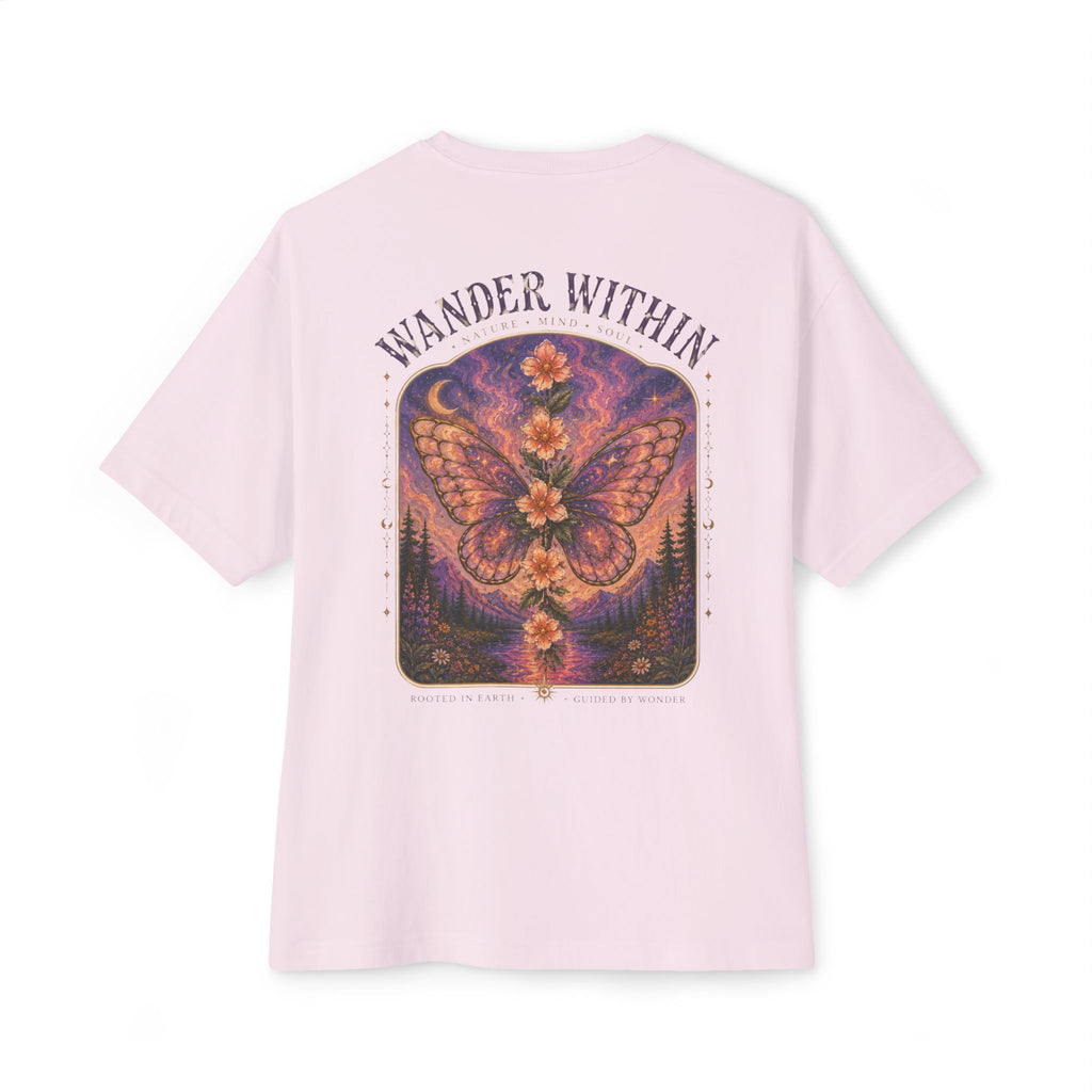Wander Within to Journey Forward Tee — Inspirational Oversized Boxy T-Shirt