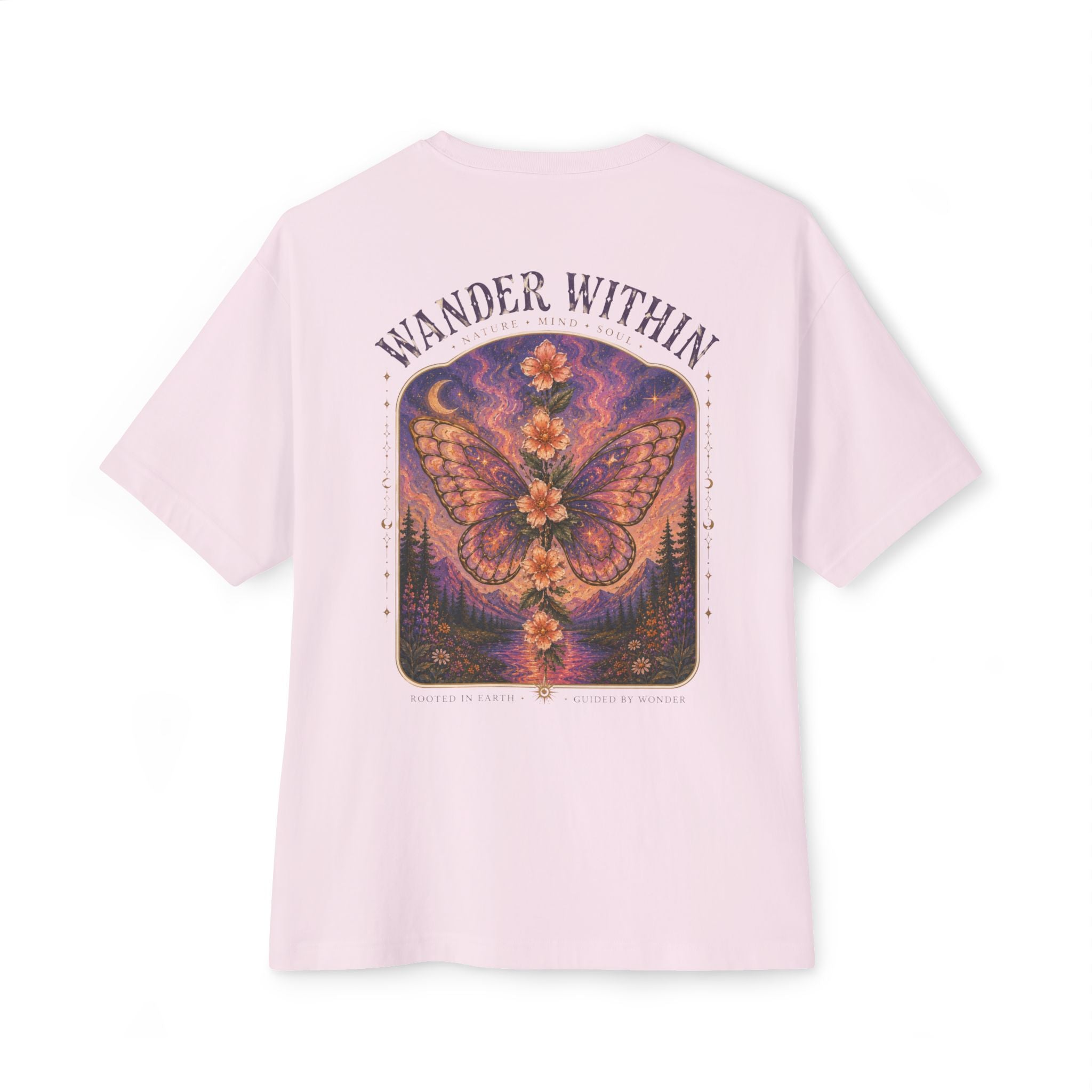 Wander Within to Journey Forward Tee — Inspirational Oversized Boxy T-Shirt