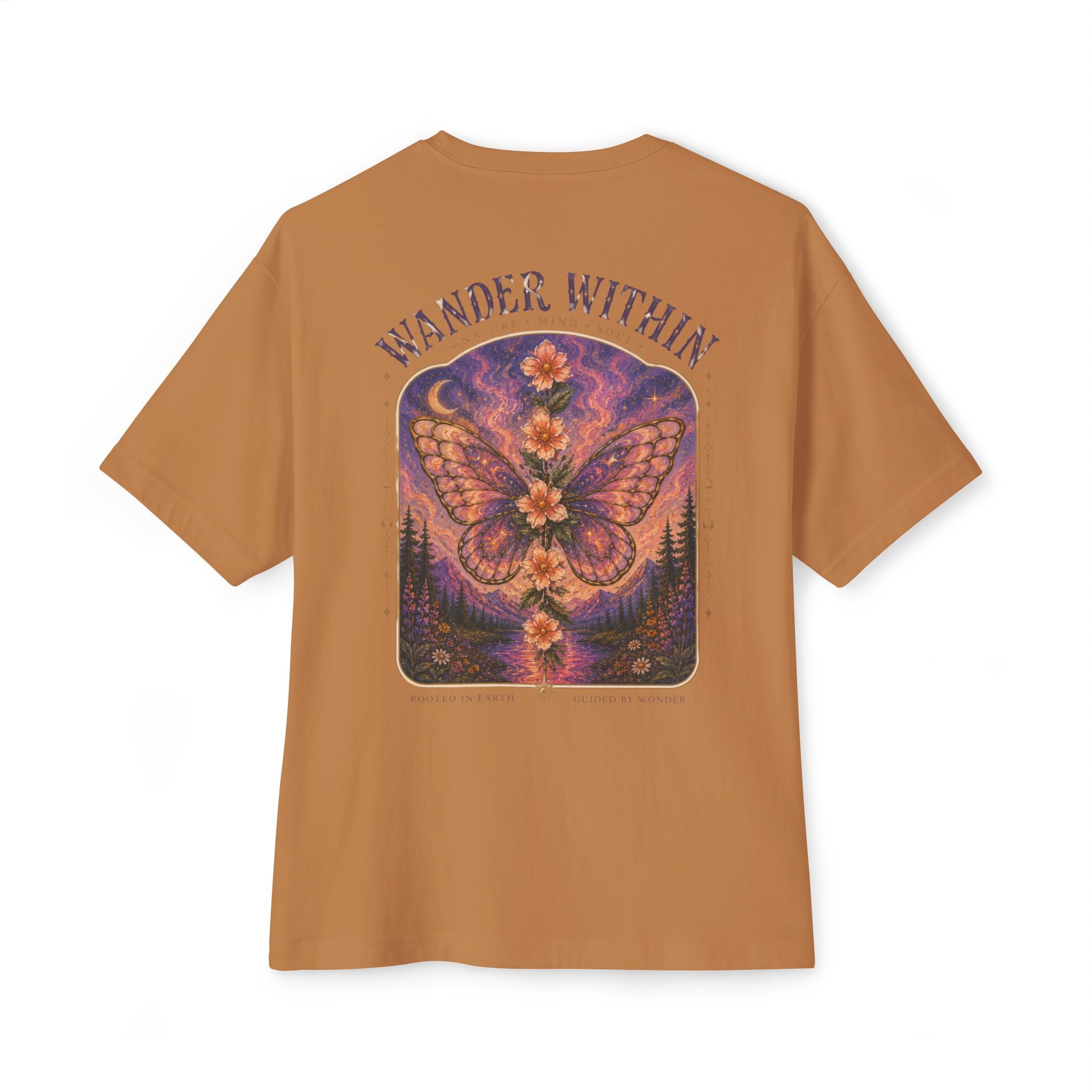 Wander Within to Journey Forward Tee — Inspirational Oversized Boxy T-Shirt